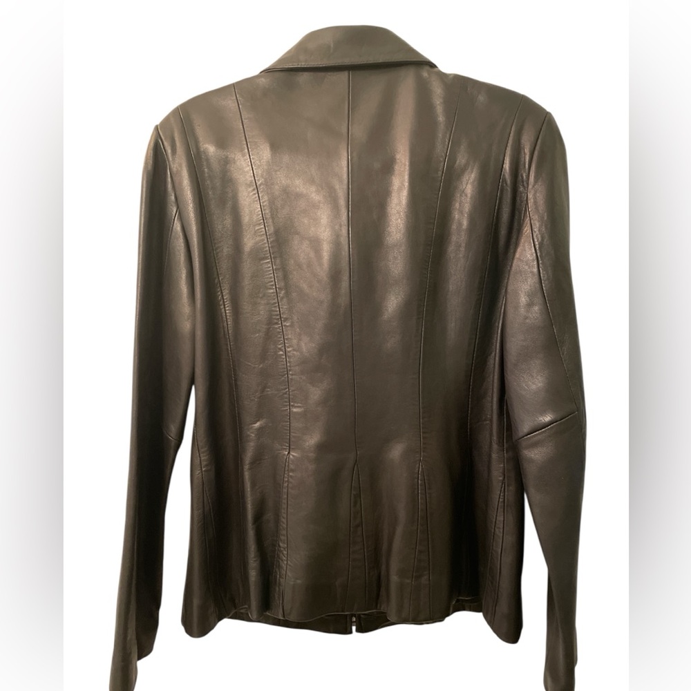 Jones New York Black Leather Jacket - Picture 4 of 6